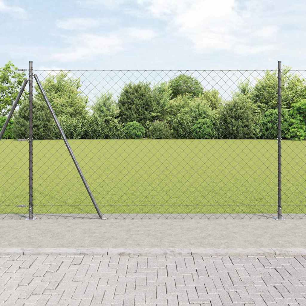 Recinzione Metallica Saldato con Base in Cemento 25 x 1,6 m