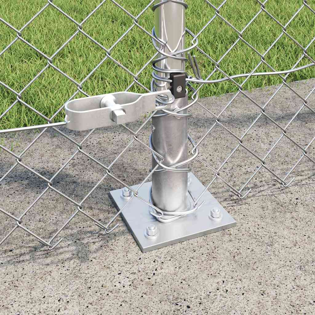 Recinzione Metallica Saldata in Acciaio Zincato con Poste e Base in Cemento 10x1,5 m