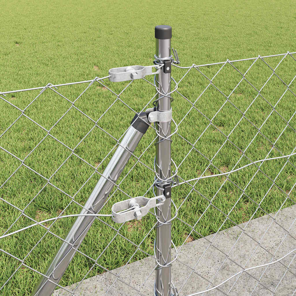 Recinzione Metallica Saldata in Acciaio Zincato con Base in Cemento 10x0,4 m