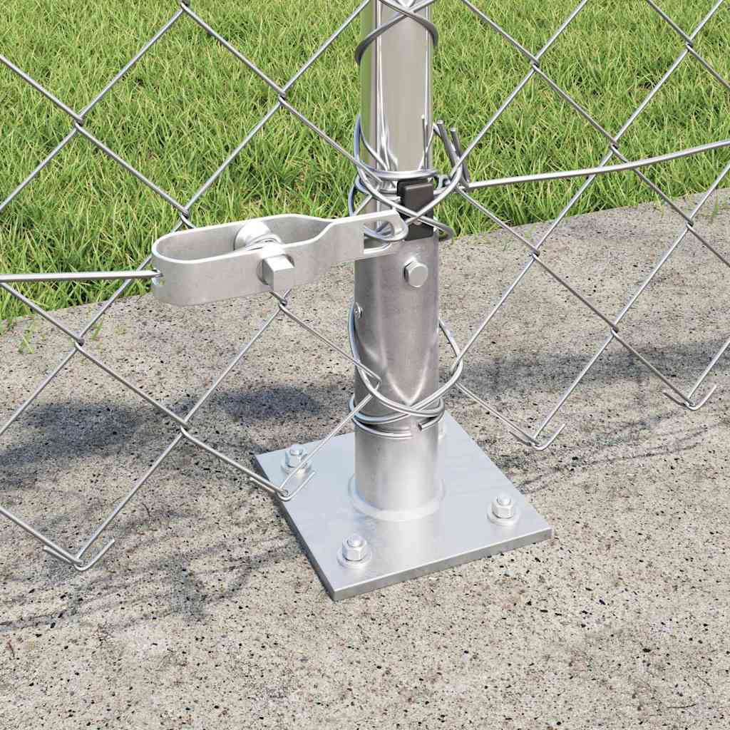 Recinzione Metallica Saldato 10 x 0,6 m con Pali e Base in Cemento