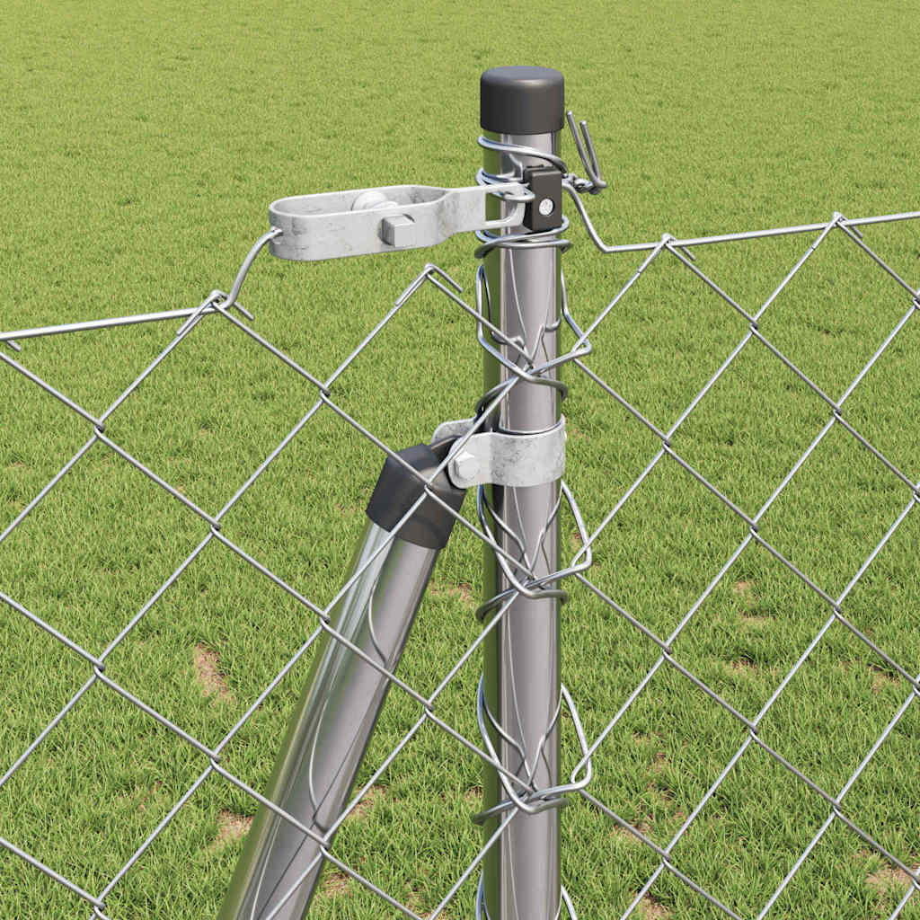 Recinzione Metallica Saldata in Acciaio Zincato 10 x 1,2 m con Base in Cemento