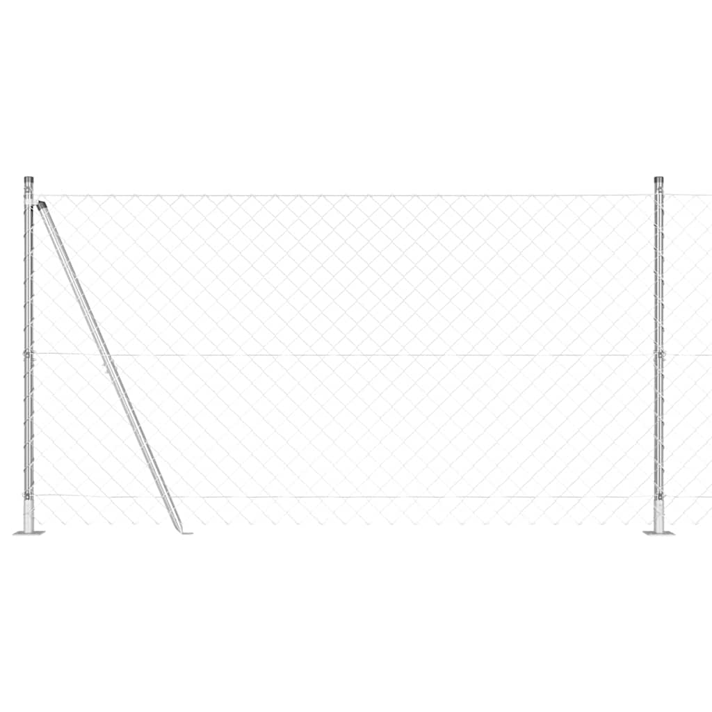 Recinzione Metallica Saldata in Acciaio Zincato 10 x 1,2 m con Base in Cemento