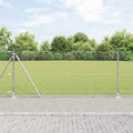 Recinzione Metallica Saldata 25 x 0,8 m con Pali e Base in Cemento