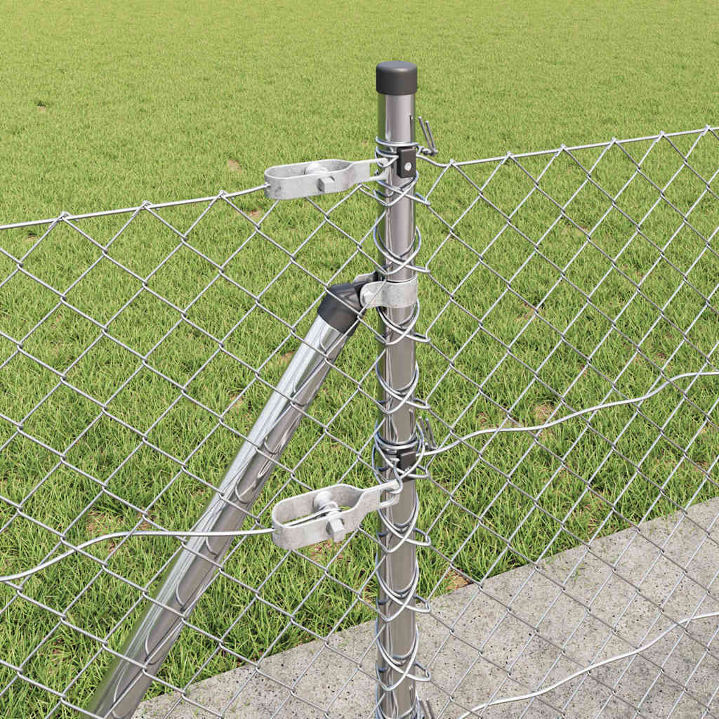 Recinzione Metallica Saldata 25 x 0,4 m con Pali e Base in Cemento
