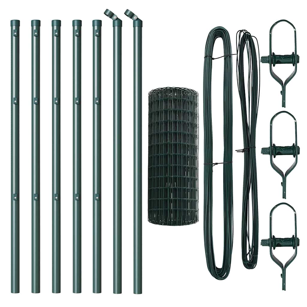 Recinzione metallica saldata per fissaggio a terra 10x0,4 m - Acciaio rivestito PVC verde
