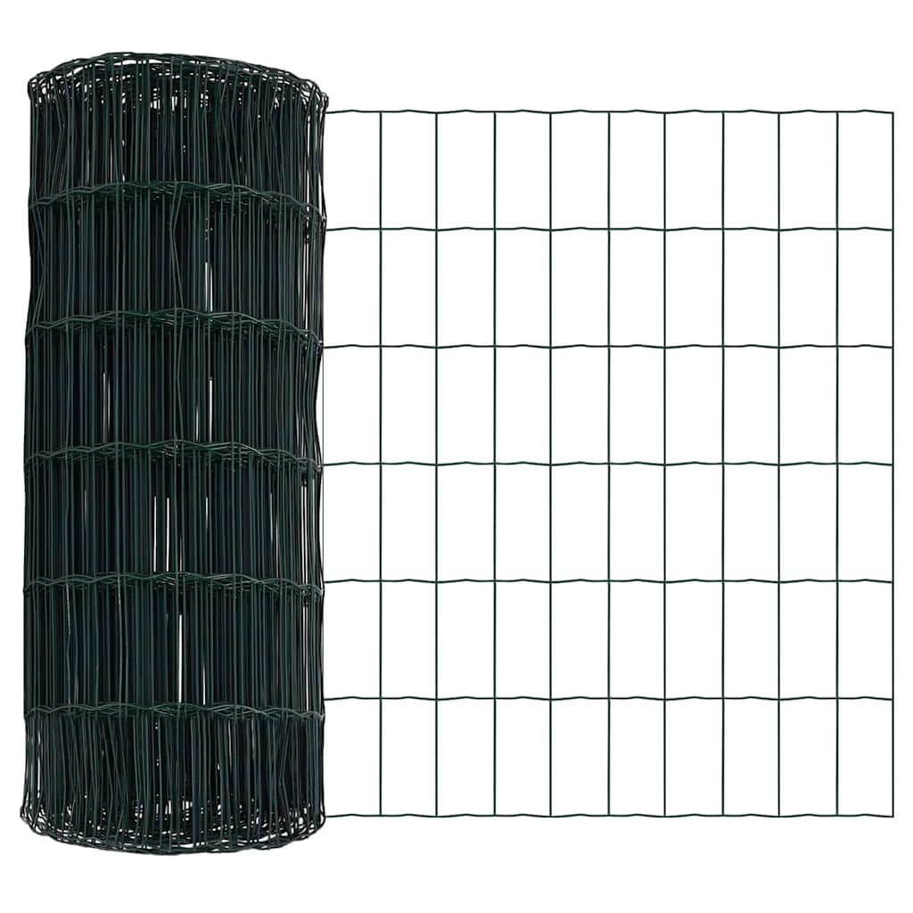 Recinzione metallica saldata per fissaggio a terra 10x0,4 m - Acciaio rivestito PVC verde