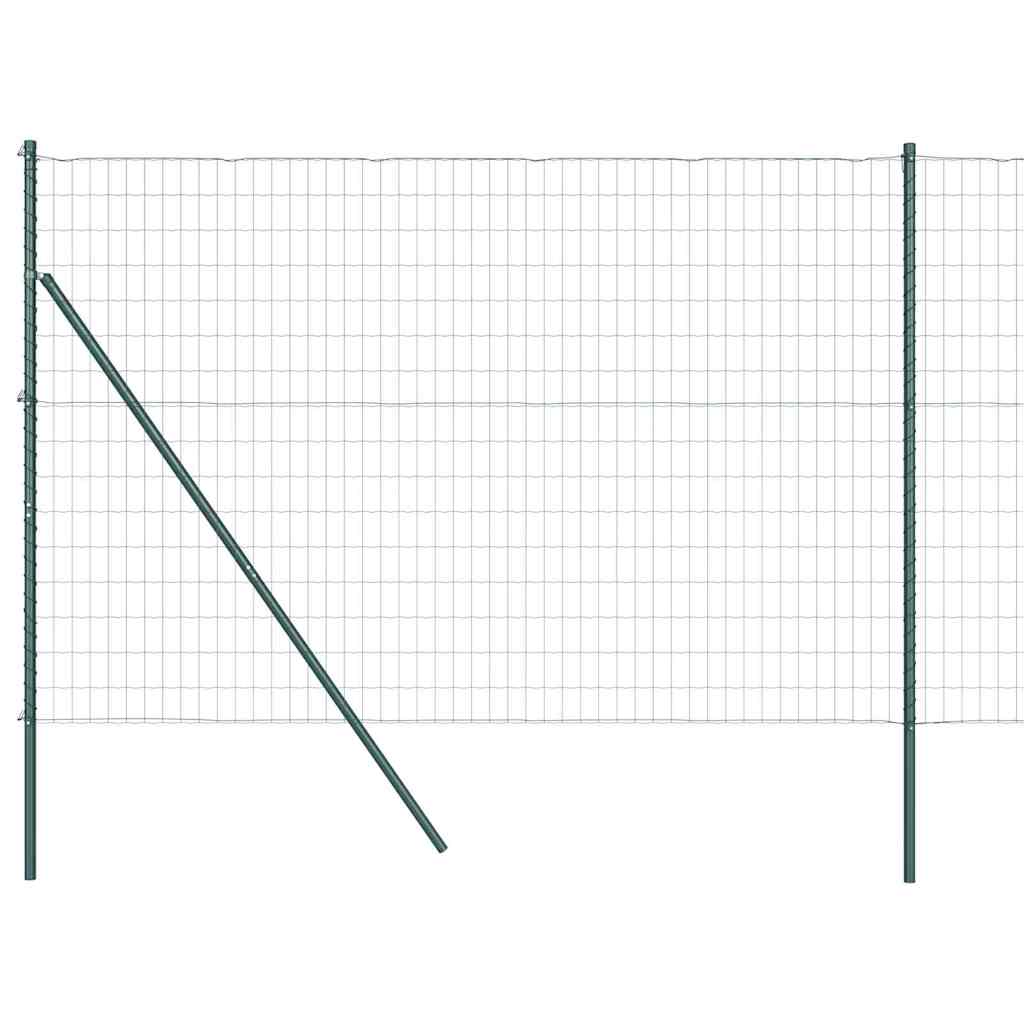 Recinzione metallica saldata per fissaggio a terra 10x1,6 m - Acciaio PVC verde