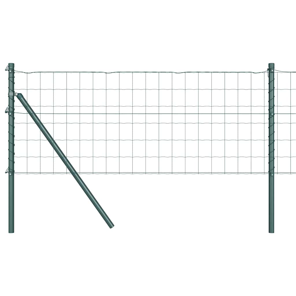 Recinzione metallica saldata in acciaio PVC verde 10x0,4 m con pali