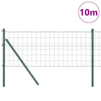 Recinzione metallica saldata in acciaio PVC verde 10x0,6 m - Fissaggio a terra