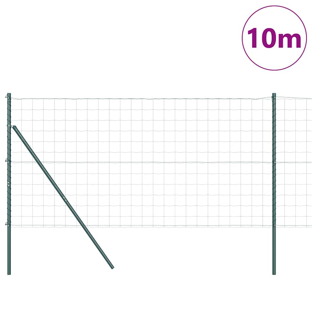 Recinzione metallica saldata per fissaggio a terra 10x1 m - Acciaio PVC verde