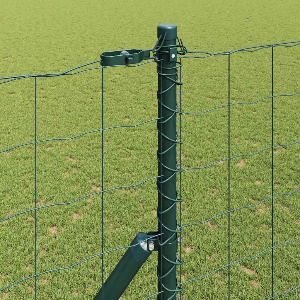 Recinzione metallica saldata in acciaio PVC verde 10x1,5m per fissaggio a terra