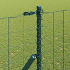Recinzione metallica saldata in acciaio PVC verde 10x1,5m per fissaggio a terra