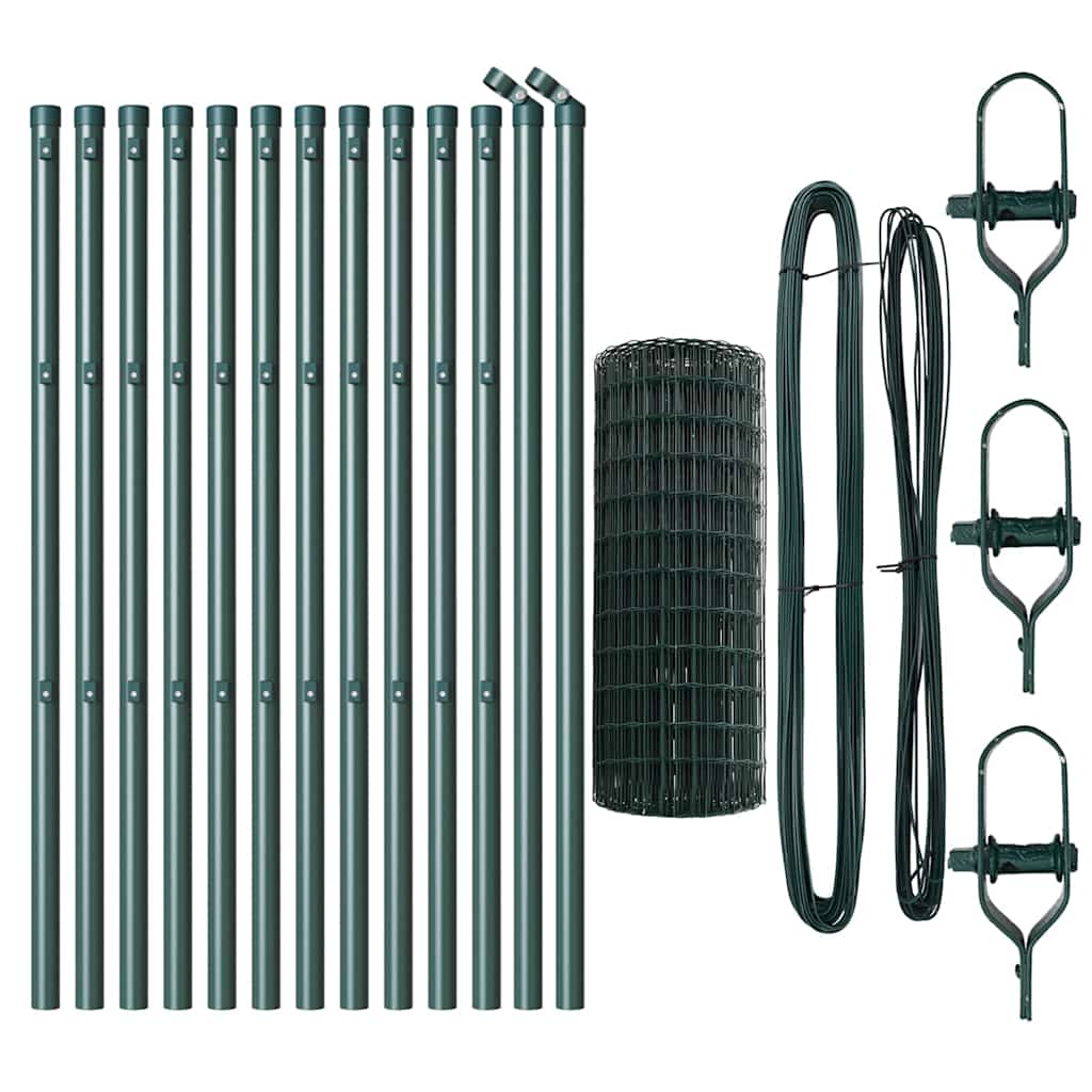 Recinzione metallica saldata in rete 25 x 0,6 m - Acciaio rivestito PVC verde