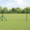 Recinzione metallica saldata in acciaio PVC verde 25 x 0,4 m con pali per fissaggio a terra