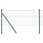 Recinzione metallica saldata in acciaio PVC verde 25x0,6 m - Fissaggio a terra