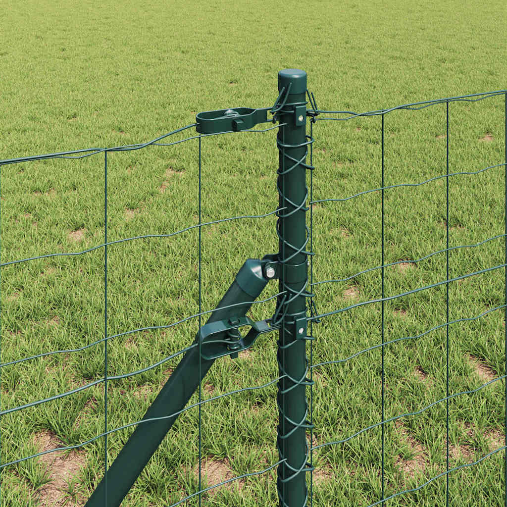 Recinzione metallica saldata verde 25 x 0,8 m con pali per fissaggio a terra