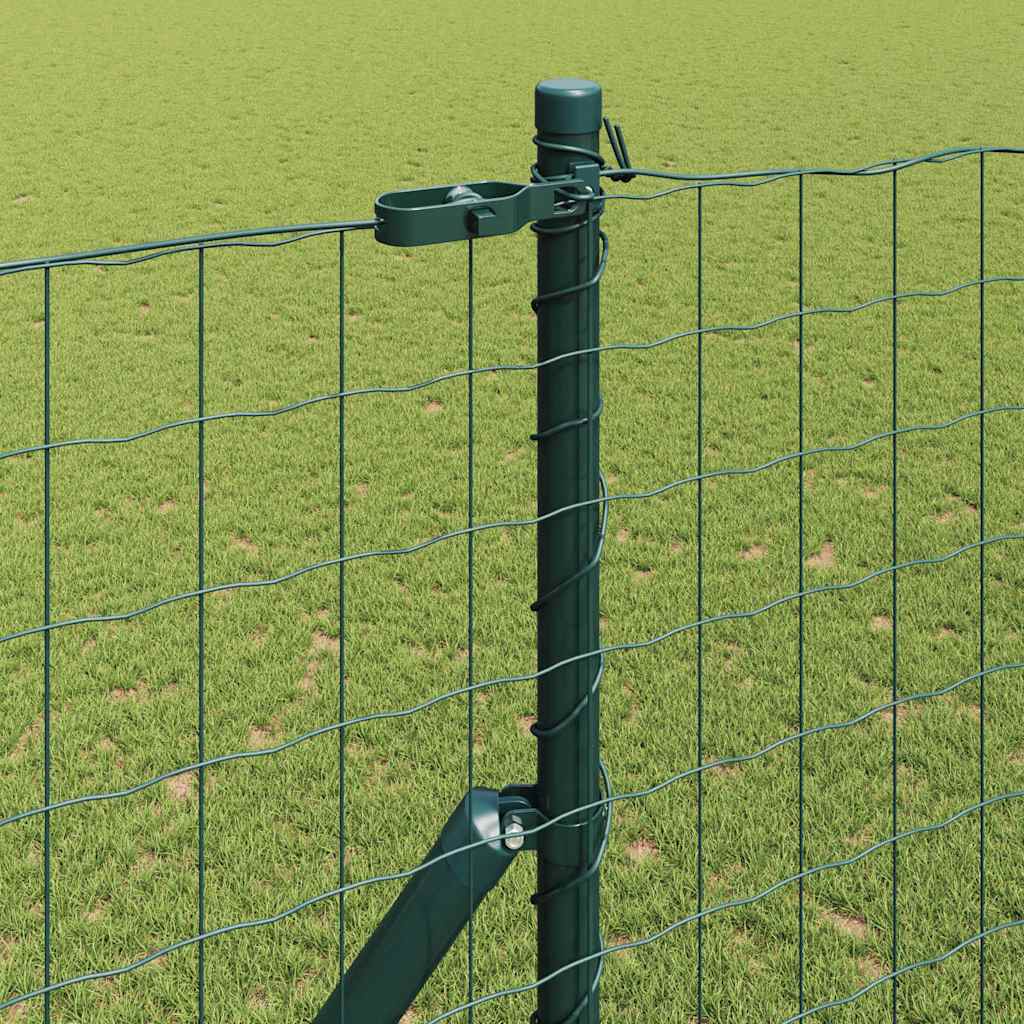 Recinzione metallica saldata in acciaio PVC verde 10 x 1,5 m con pali di fissaggio