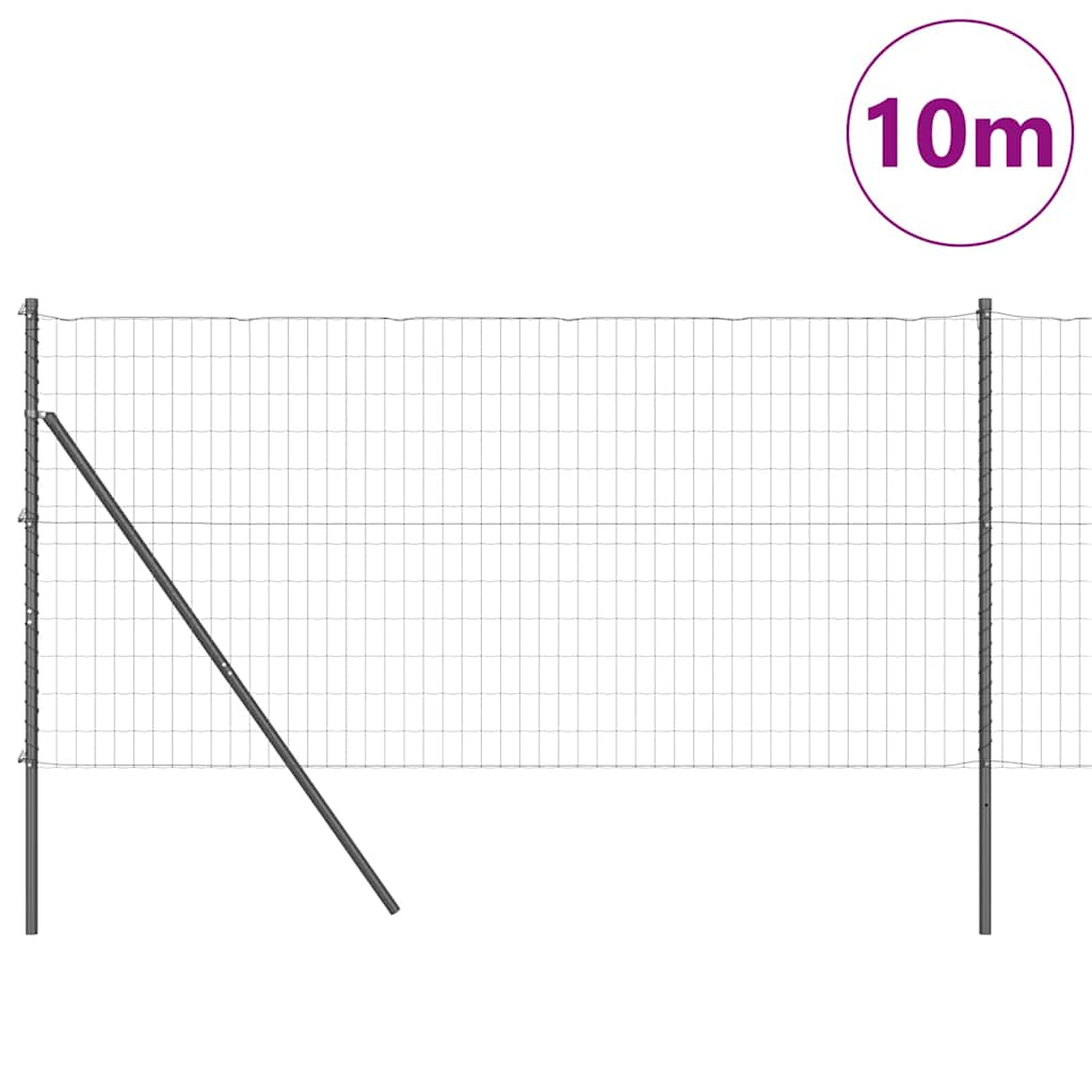 Recinzione metallica saldata per fissaggio a terra 10 x 1 m - Acciaio rivestito PVC grigio
