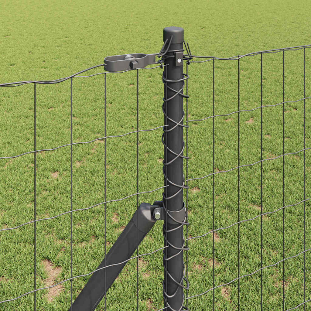 Recinzione metallica saldata in acciaio PVC grigio 10 x 1,4 m con fissaggio a terra