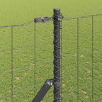 Recinzione metallica saldata in acciaio PVC grigio 10x1,6m con pali per fissaggio a terra