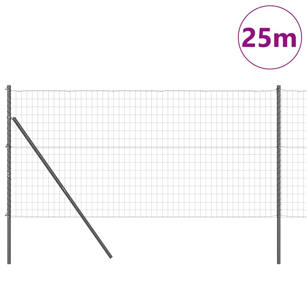 Recinzione metallica saldata 25x1 m in acciaio PVC grigio per fissaggio a terra