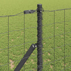 Recinzione metallica saldata grigio 25 x 1 m con pali in acciaio rivestito PVC