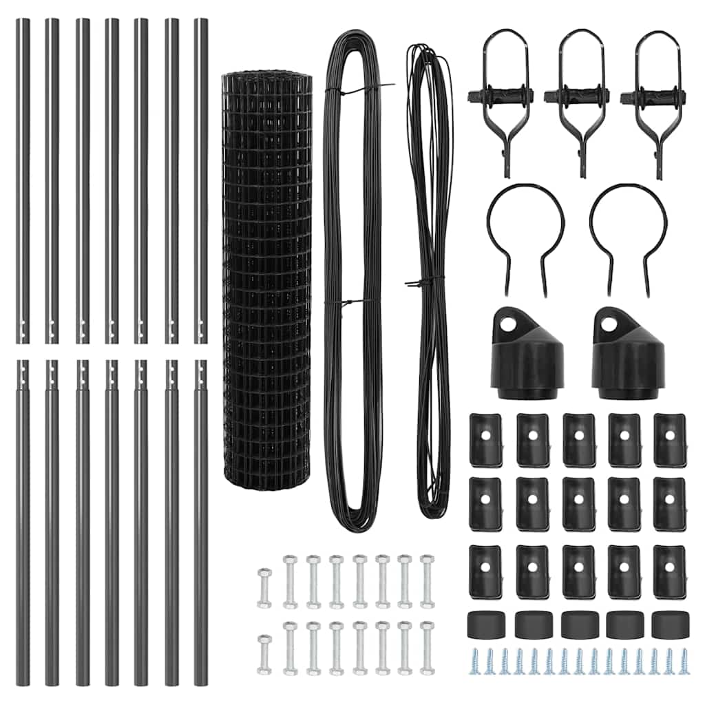 Recinzione metallica saldata in rete 25 x 1,2 m - Acciaio PVC grigio
