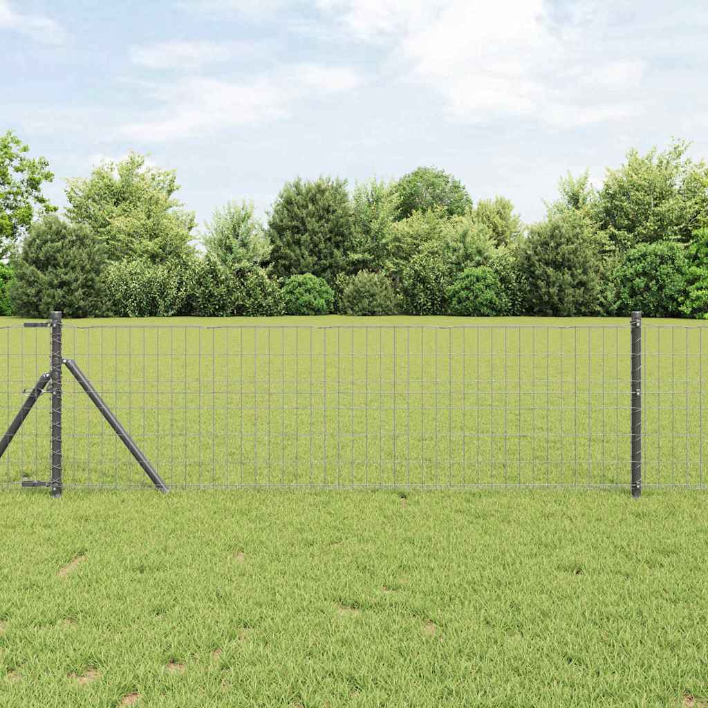 Recinzione metallica saldata grigio 50 x 0,4 m con fissaggio a terra