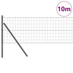 Recinzione metallica saldata per fissaggio a terra 10 x 0,8 m acciaio rivestito PVC grigio