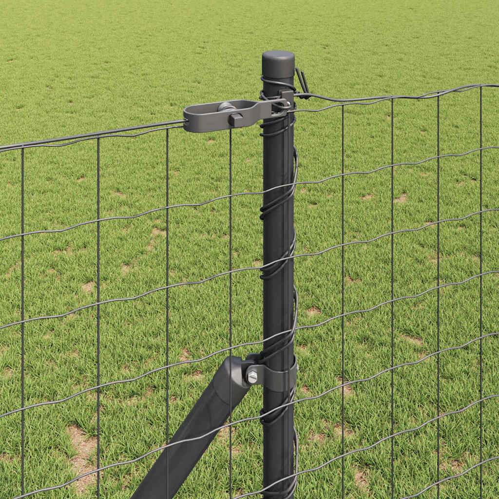 Recinzione metallica saldata 25x1,2 m grigio acciaio PVC fissaggio a terra