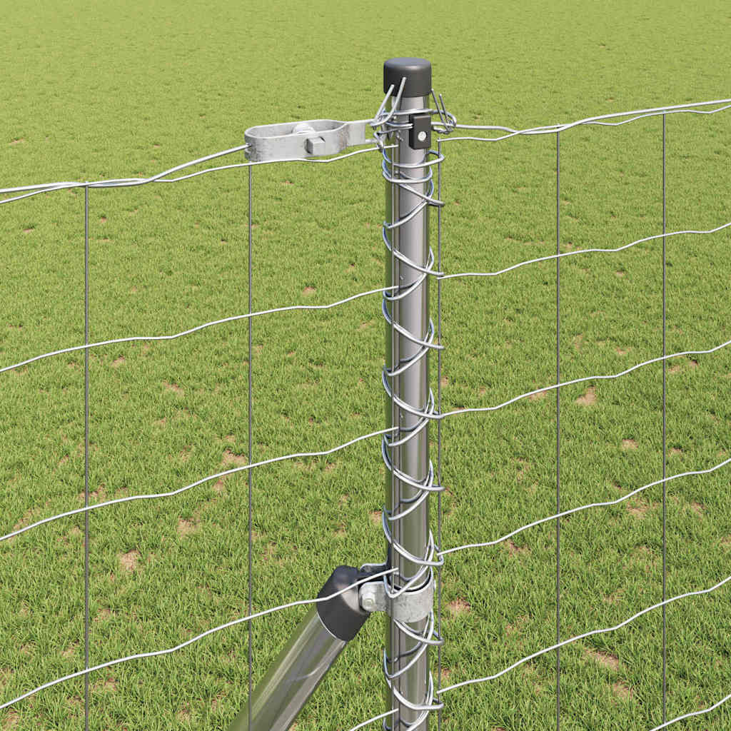 Recinzione metallica saldata zincata 10 x 1,5 m con pali per fissaggio a terra