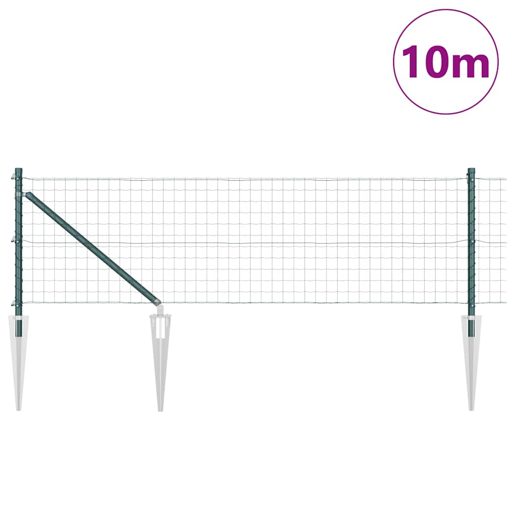 Recinzione in rete saldata verde 10 x 0,6 m - Acciaio rivestito PVC