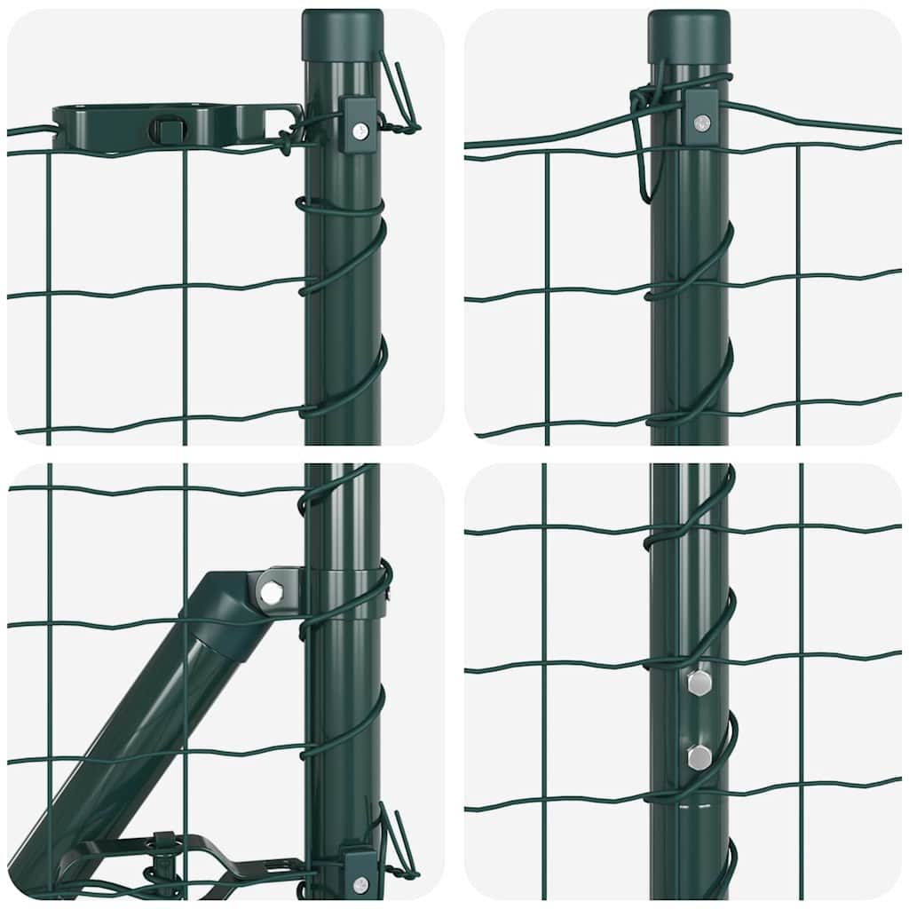 Recinzione in rete saldata 10 x 1,4 m con punte acciaio PVC verde