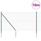 Recinzione in rete saldata 10 x 1,4 m con punte acciaio PVC verde