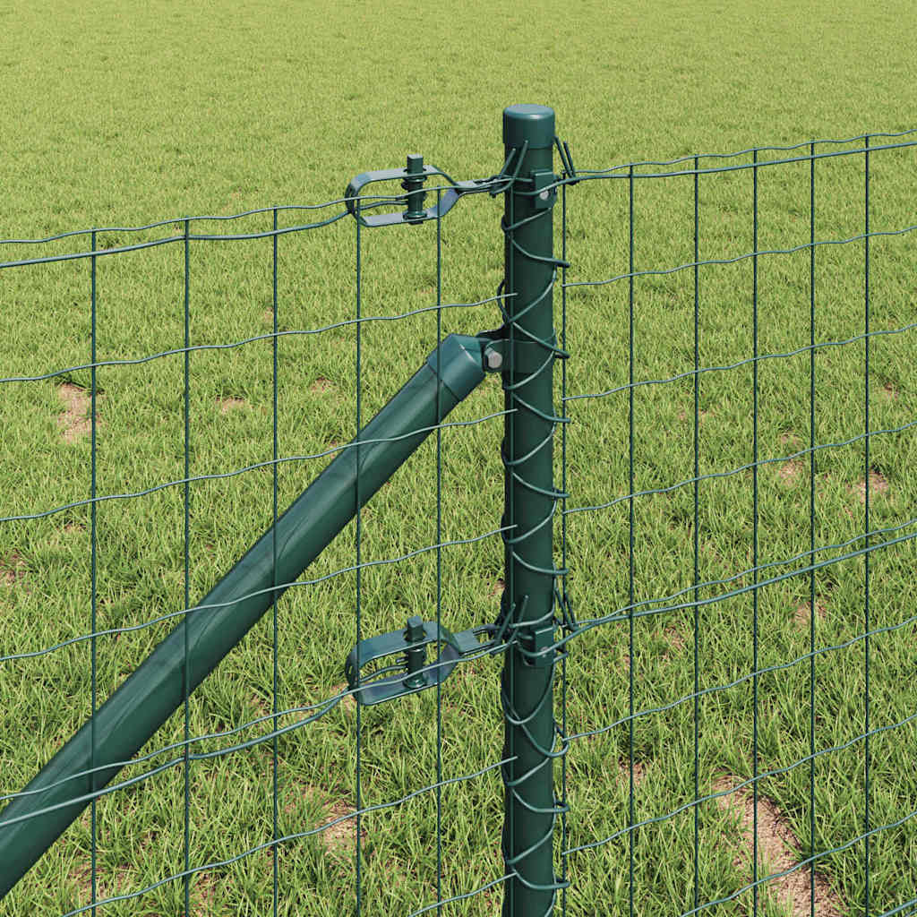 Recinzione in rete saldata con punte 10 x 0,4 m - Acciaio rivestito PVC verde