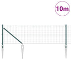 Recinzione in rete saldata con punte 10 x 0,4 m - Acciaio rivestito PVC verde