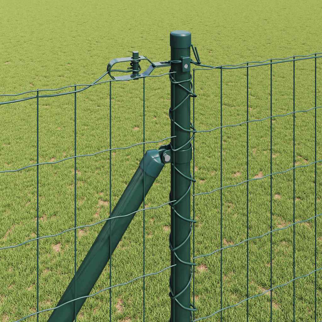 Recinzione in rete saldata con punte 10 x 1,5 m - Acciaio PVC verde