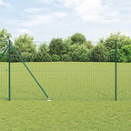Recinzione in rete saldata con punte 10 x 1,5 m - Acciaio PVC verde