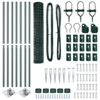 Recinzione in rete saldata con punte 10 x 1,5 m - Acciaio PVC verde