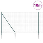 Recinzione in rete saldata con punte 10 x 1,5 m - Acciaio PVC verde