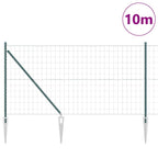Recinzione in rete saldata verde 10 x 1,4 m con pali e punte