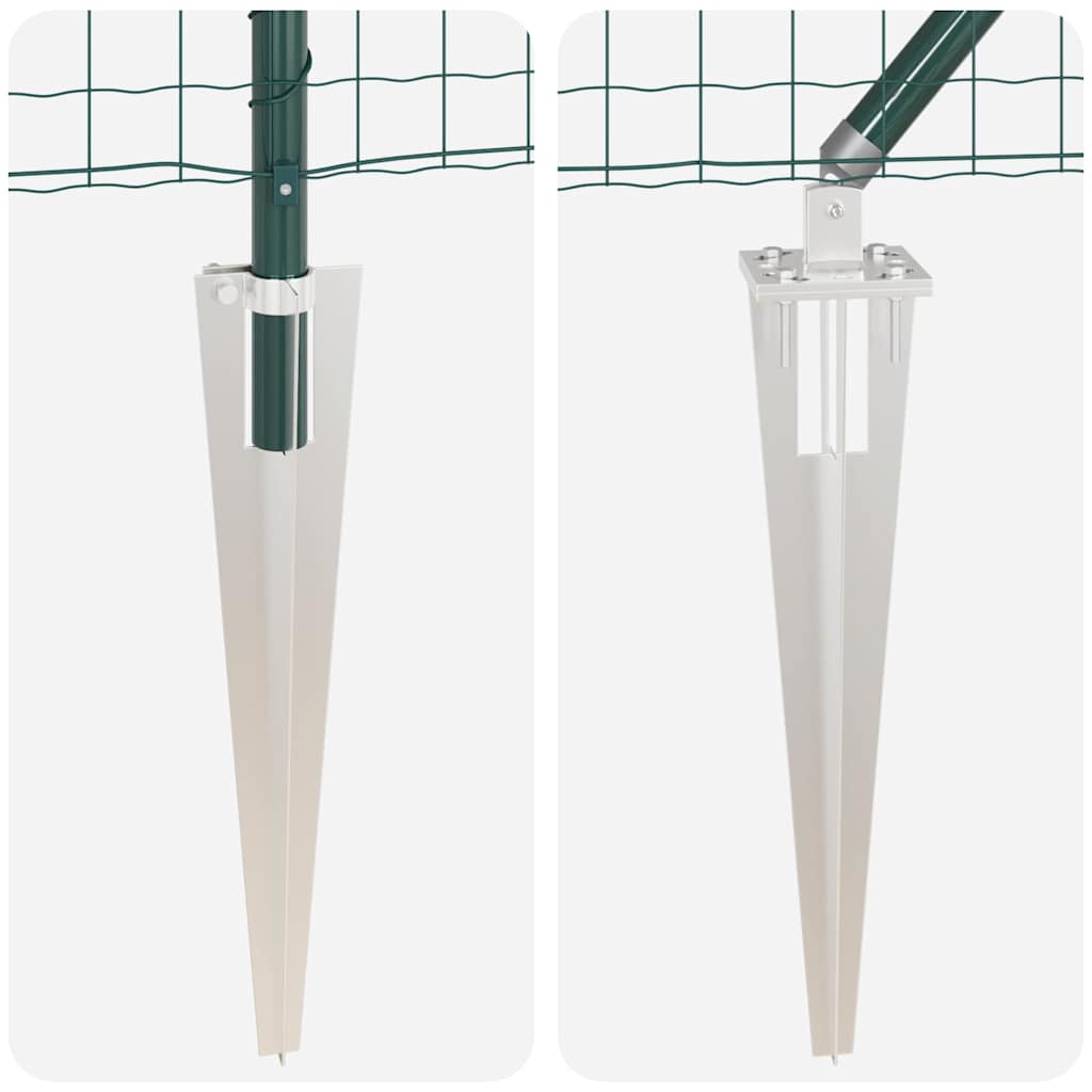 Recinzione in rete saldata con punte 25 x 0,6 m - Acciaio rivestito PVC verde