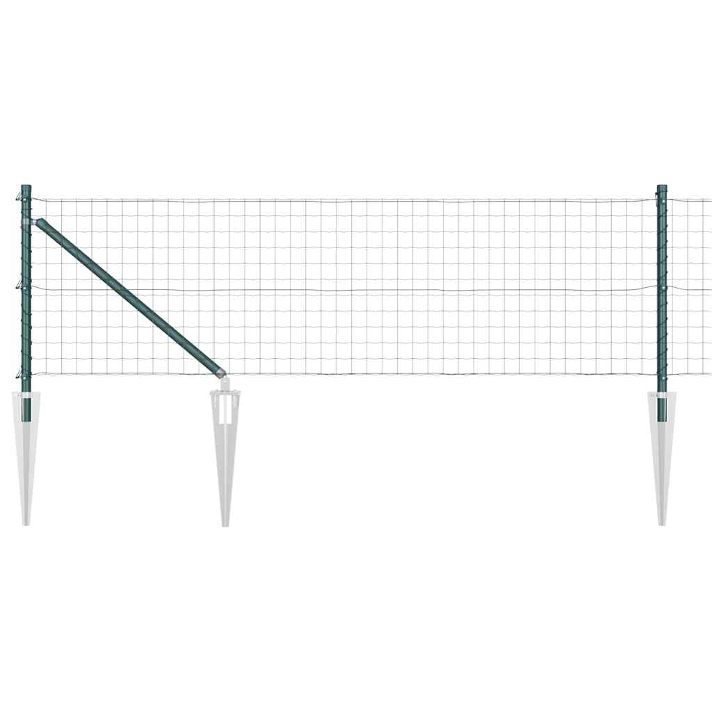 Recinzione in rete saldata con punte 25 x 0,8 m - Acciaio rivestito PVC verde