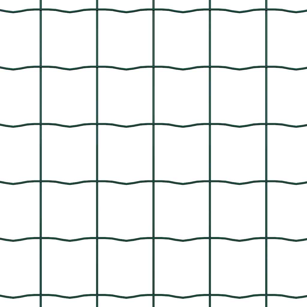 Recinzione in rete saldata con punte 25 x 1,2 m - Acciaio rivestito PVC verde