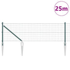 Recinzione in rete saldata con punte 25 x 0,6 m - Acciaio PVC verde