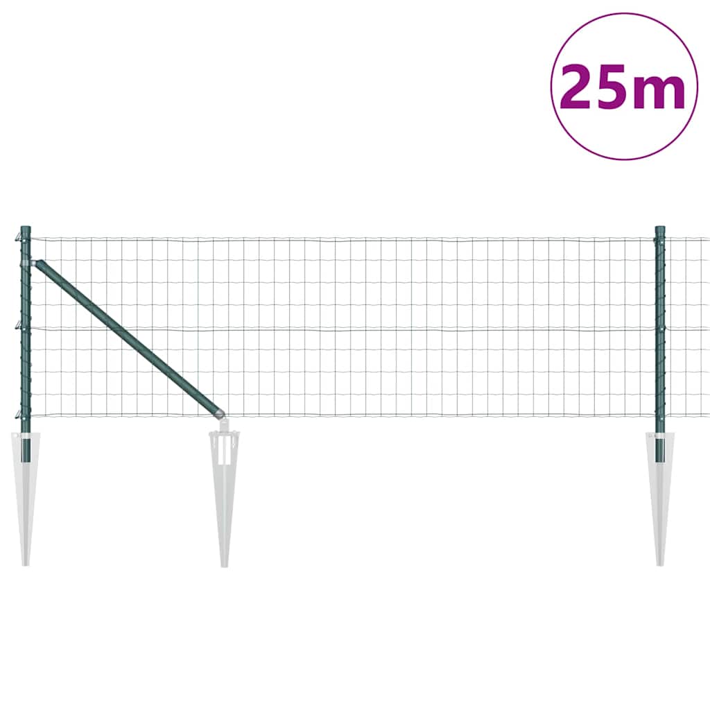 Recinzione in rete saldata 25 x 0,8 m - Acciaio PVC verde
