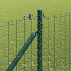 Recinzione in rete saldata verde 25 x 1,2 m con pali e accessori