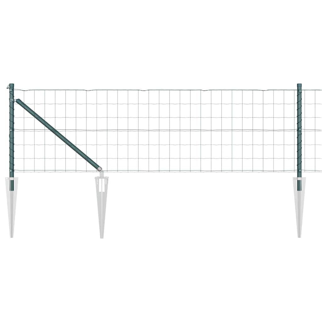 Recinzione in rete saldata con punte 25 x 0,8 m - Acciaio rivestito PVC verde