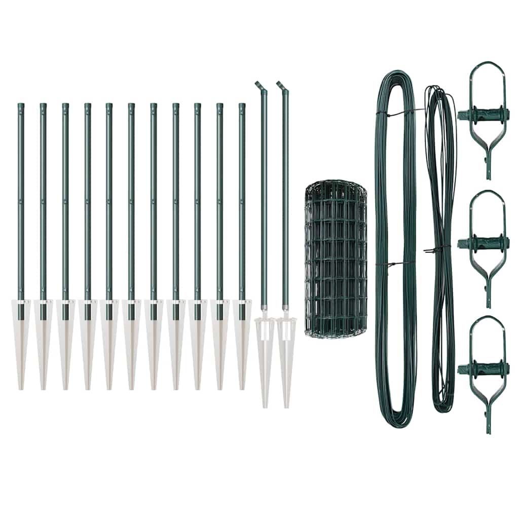 Recinzione in rete saldata con punte 25 x 0,8 m - Acciaio rivestito PVC verde