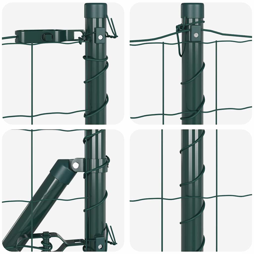 Recinzione in rete saldata con punte 10 x 0,4 m - Acciaio rivestito PVC verde